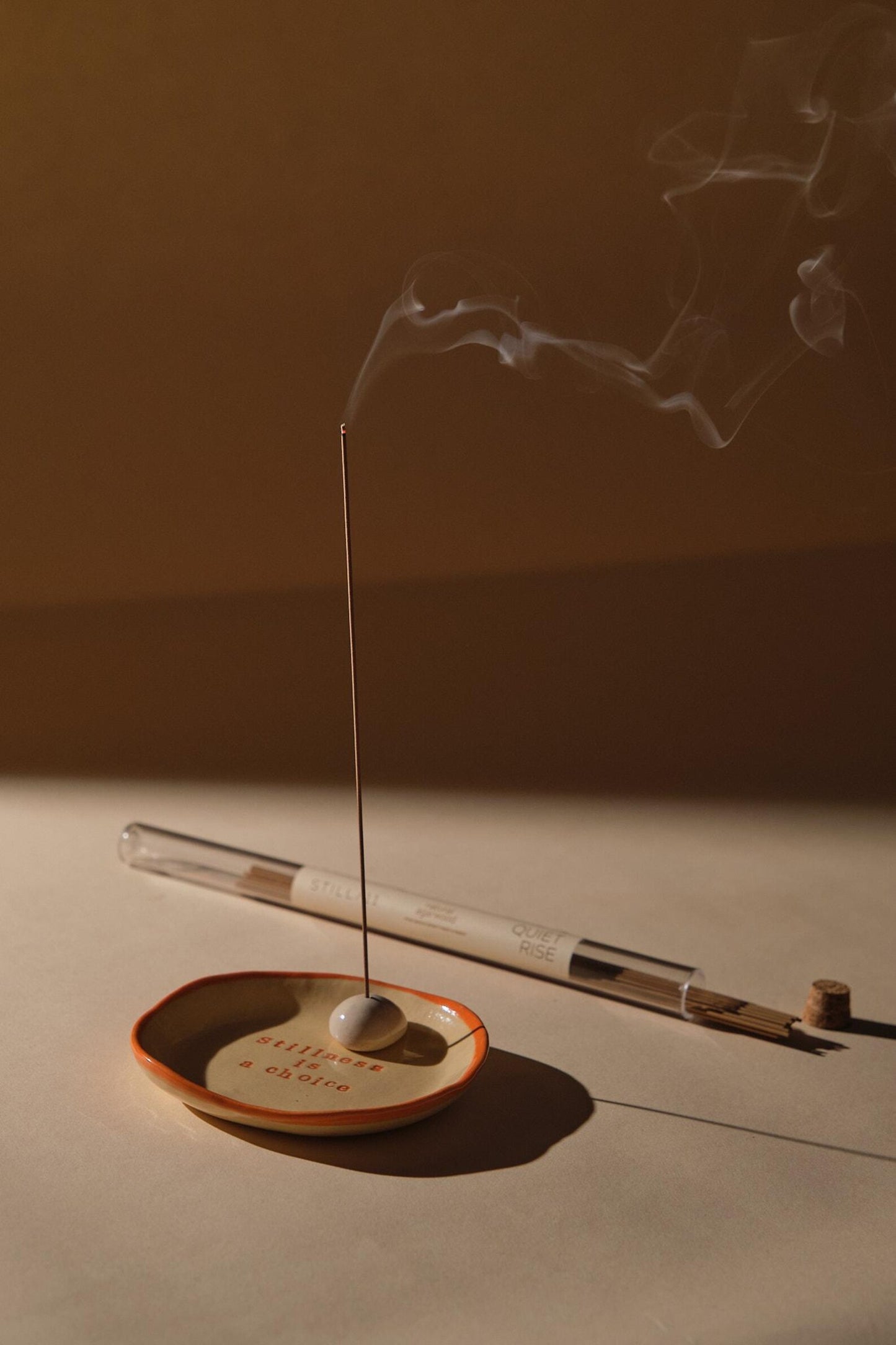 Handmade Ceramic Incense Holder | Stone-Like Minimalist Design | Meditation, Zen & Spiritual Gift