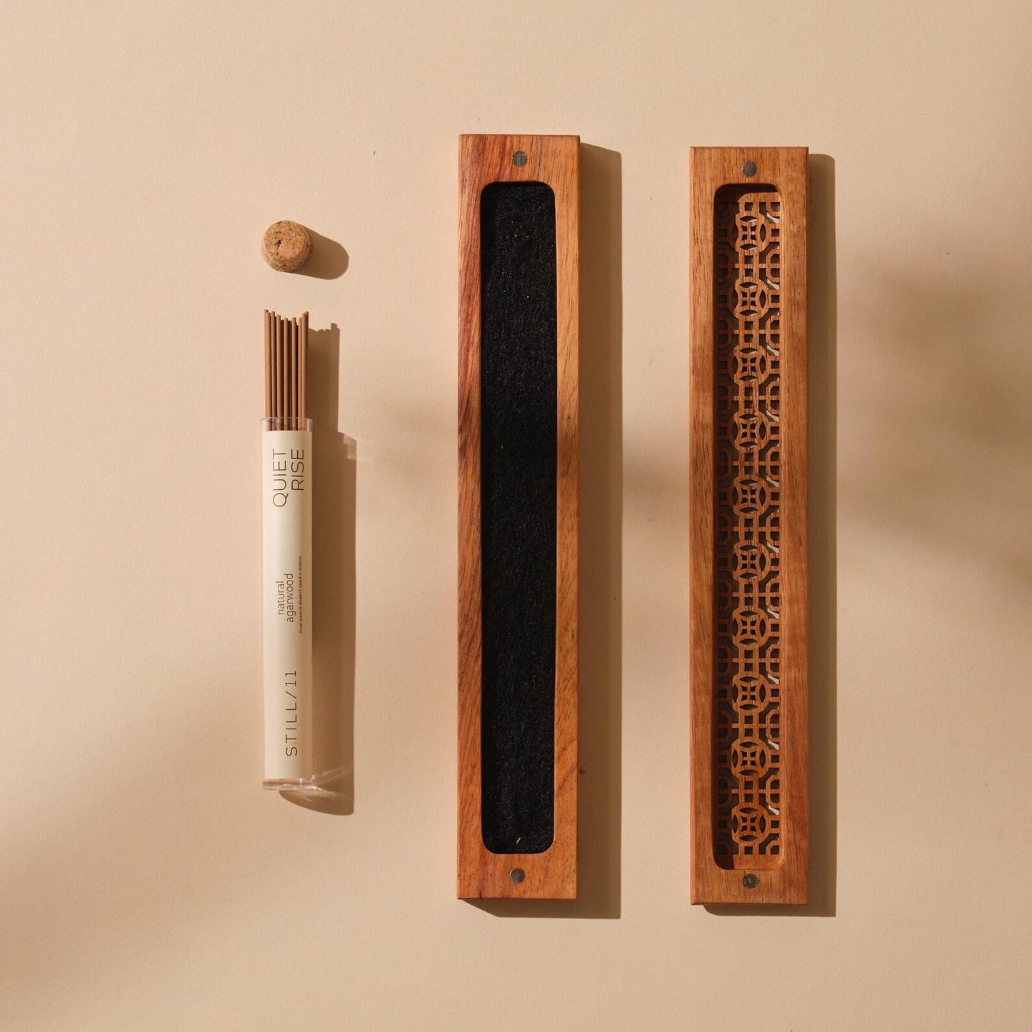 Handmade Wooden Incense Holder Box | Meditation Gift & Ash Tray | 2-in-1 Incense Burner | Natural Wood