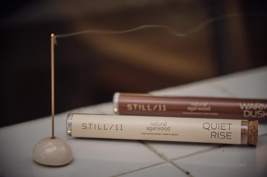 Organic Agarwood Incense Set | Morning Short & Evening Long | Quiet Rise + Warm Dusk | Balanced Rhythm Day & Night Duo