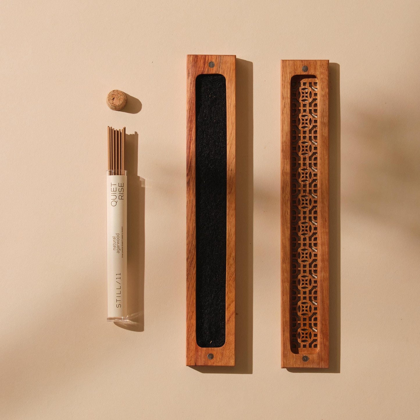 Handmade Wooden Incense Holder Set: Meditation Gift, Ash Tray