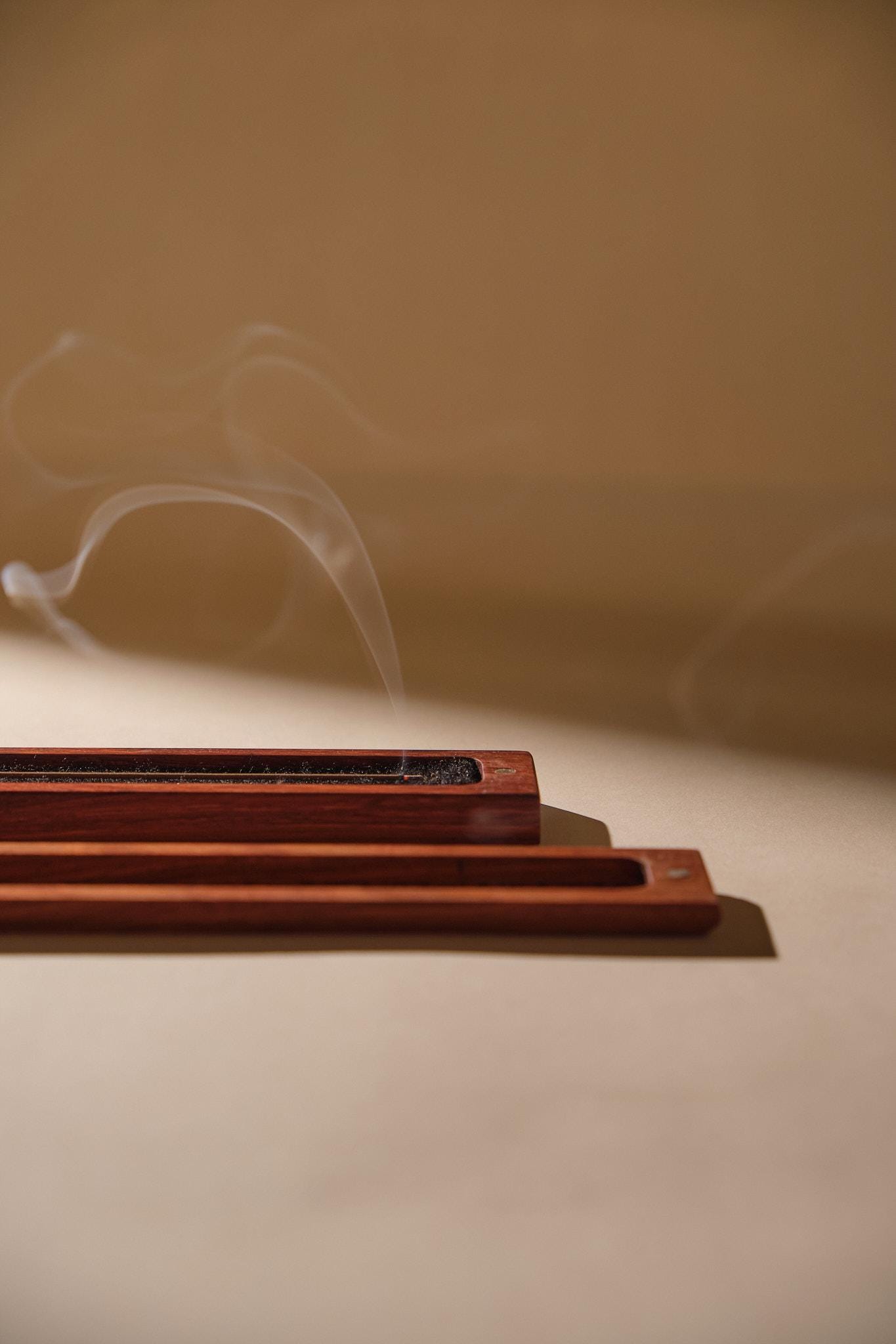 Mini Handmade Wooden Incense Box: Carved Flower Ash Catcher