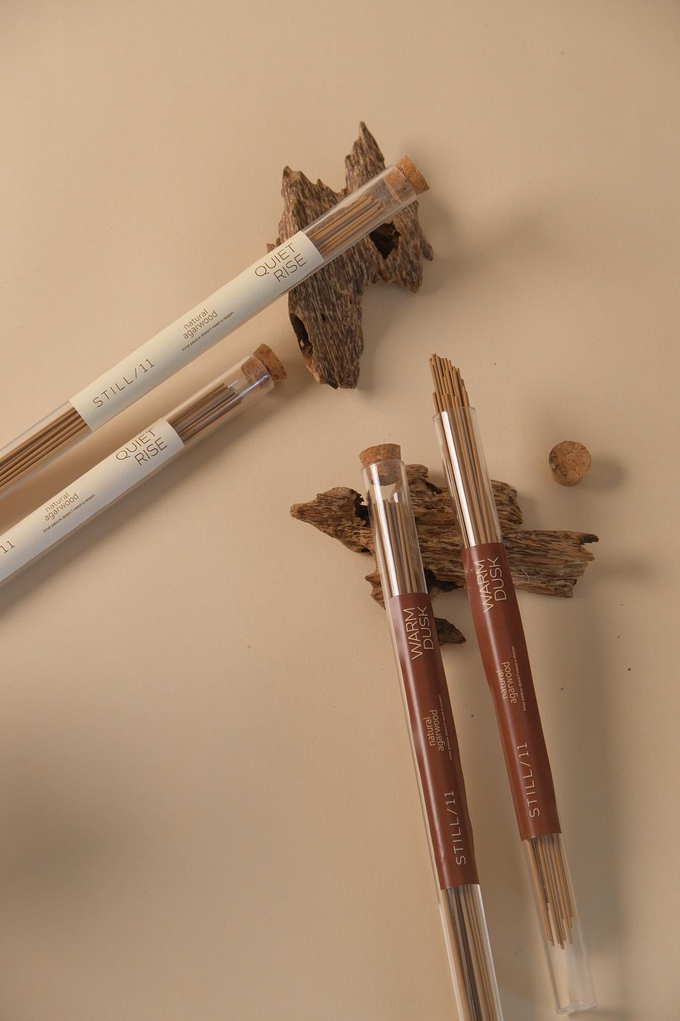 Agarwood Incense Sticks Set  Quiet Rise + Warm Dusk